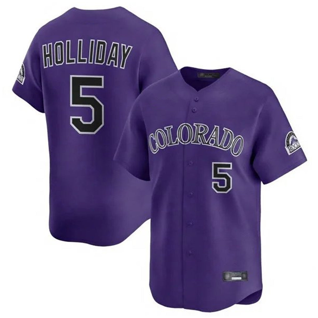 STECN C.Rockies #5 Matt Holliday Player Purple Limited Home Stitched Jerseys