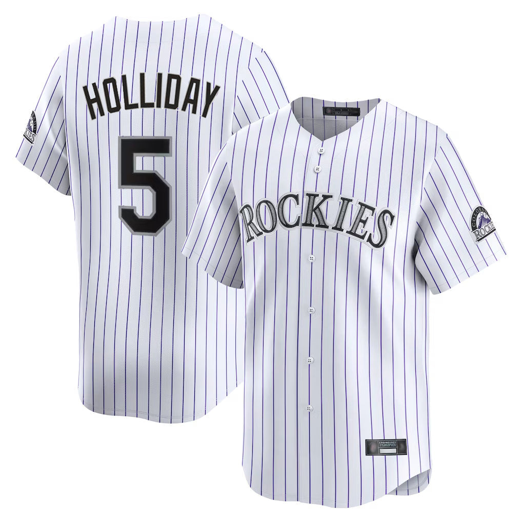 STECN C.Rockies #5 Matt Holliday Player White Limited Home Stitched Jerseys