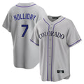 STECN C.Rockies #7 Matt Holliday Player Gray Game Home Stitched Jerseys