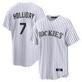 STECN C.Rockies #7 Matt Holliday Player White Game Home Stitched Jerseys