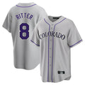 STECN C.Rockies #8 Ryan Ritter Player Gray Game Home Stitched Jerseys