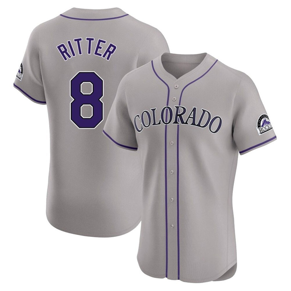 STECN C.Rockies #8 Ryan Ritter Player Gray Limited Elite Home Stitched Jerseys