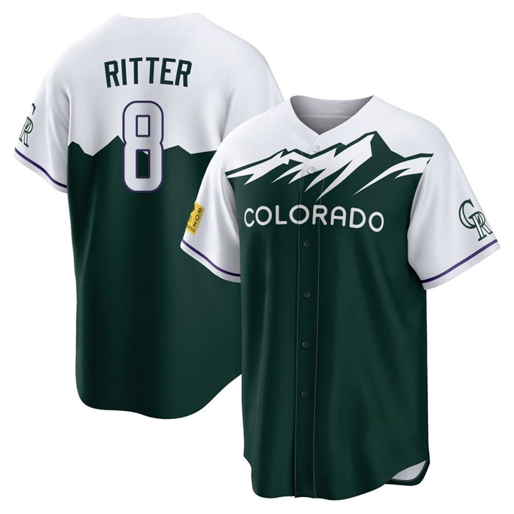 STECN C.Rockies #8 Ryan Ritter Player Green City Connect Home Game Stitched Jerseys
