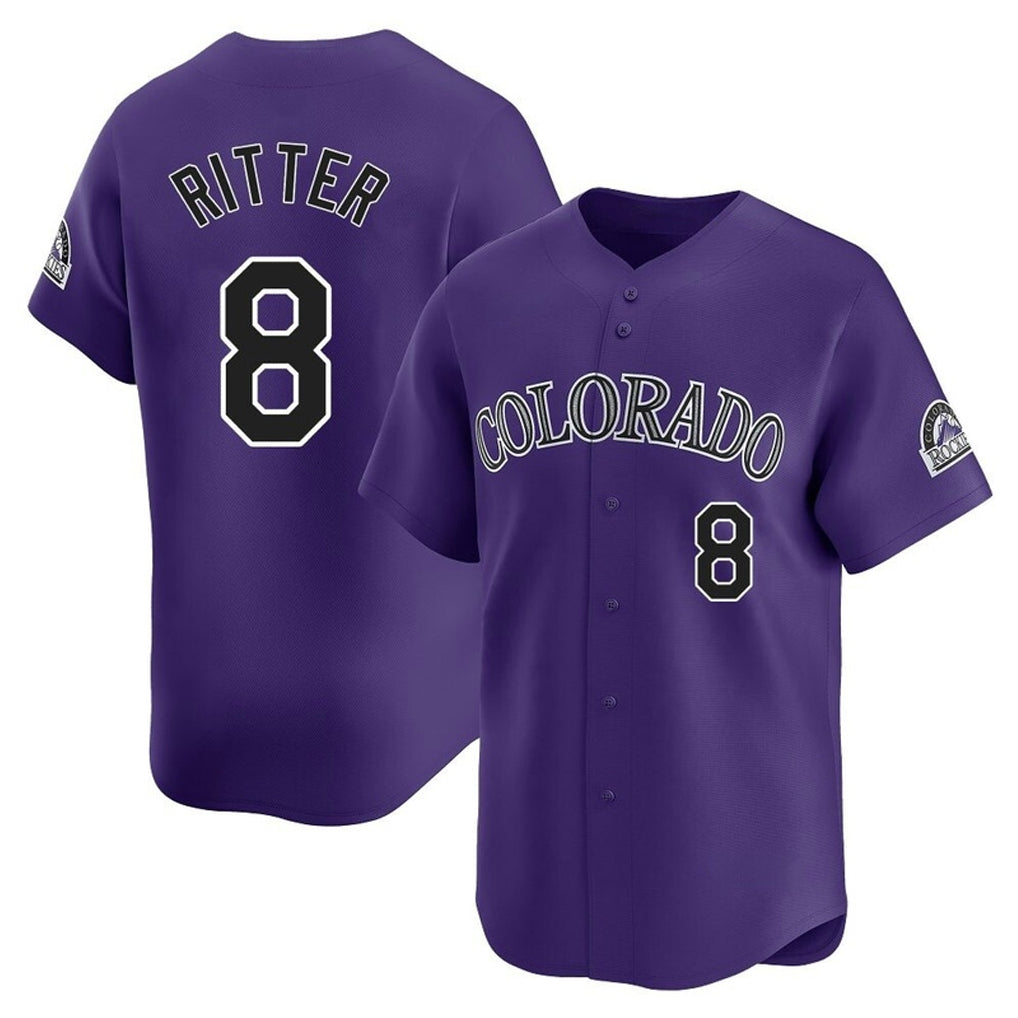 STECN C.Rockies #8 Ryan Ritter Player Purple Limited Home Stitched Jerseys