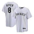 STECN C.Rockies #8 Ryan Ritter Player White Game Home Stitched Jerseys