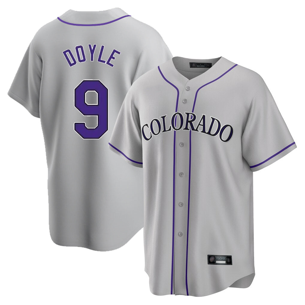 STECN C.Rockies #9 Brenton Doyle Player Gray Game Home Stitched Jerseys