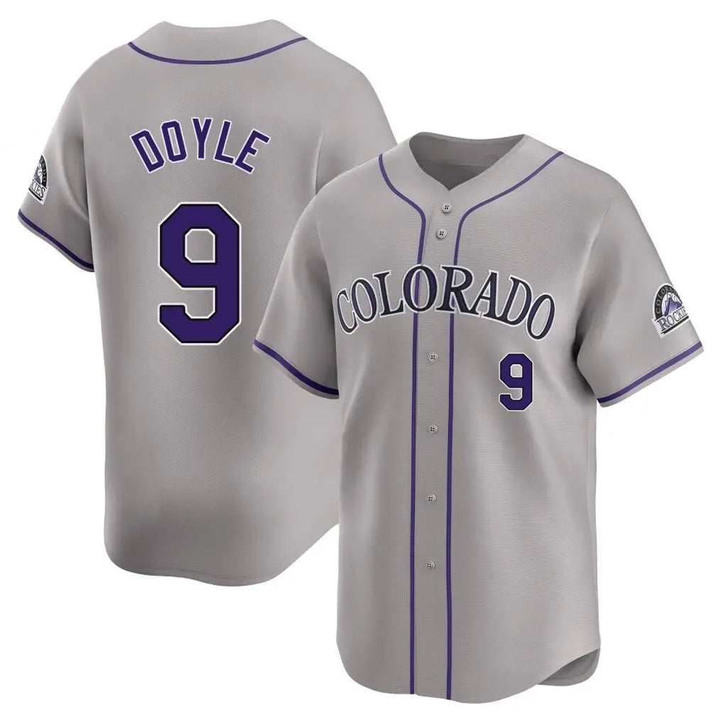 STECN C.Rockies #9 Brenton Doyle Player Gray Limited Home Stitched Jerseys