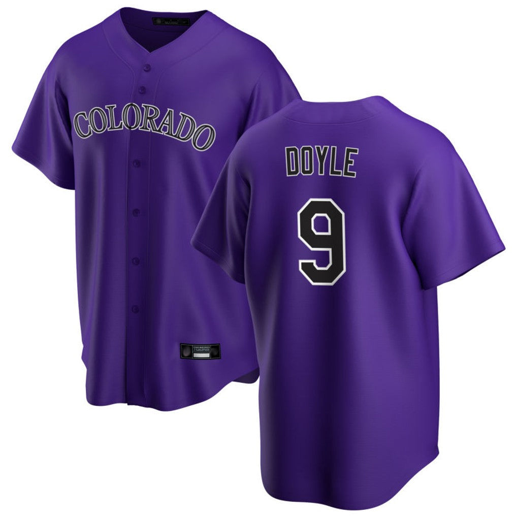 STECN C.Rockies #9 Brenton Doyle Player Purple Game Home Stitched Jerseys