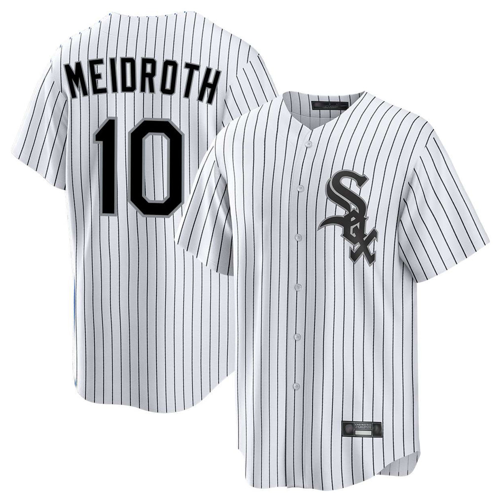STECN C.White Sox #10 Chase Meidroth Player White Stripe Home Game Stitched Jerseys