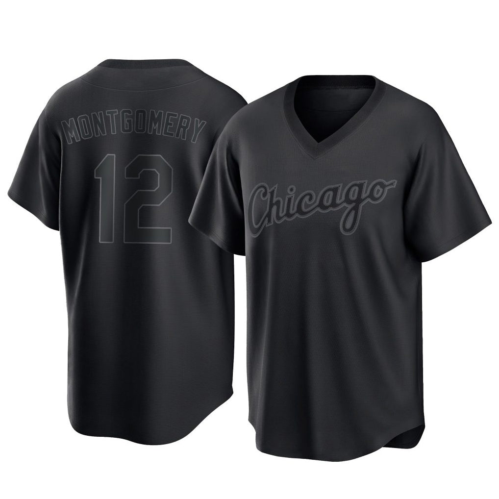 STECN C.White Sox #12 Colson Montgomery Player Black T-shirt Home Game Stitched Jerseys