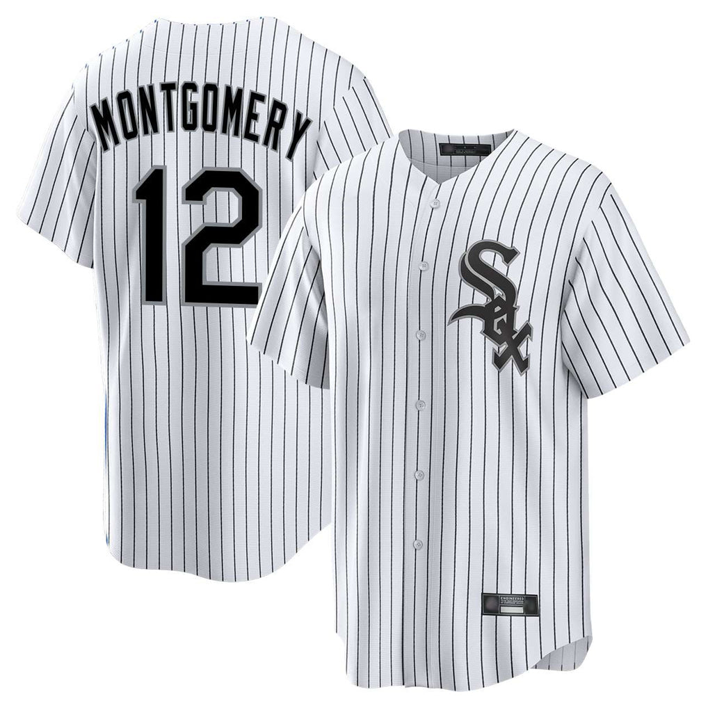 STECN C.White Sox #12 Colson Montgomery Player White Stripe Home Game Stitched Jerseys