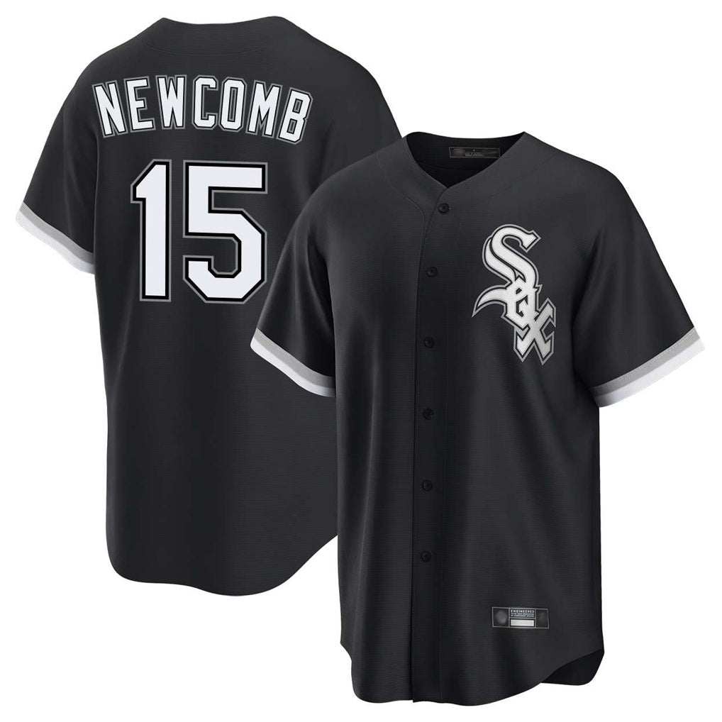 STECN C.White Sox #15 Sean Newcomb Player Black Home Game Stitched Jerseys