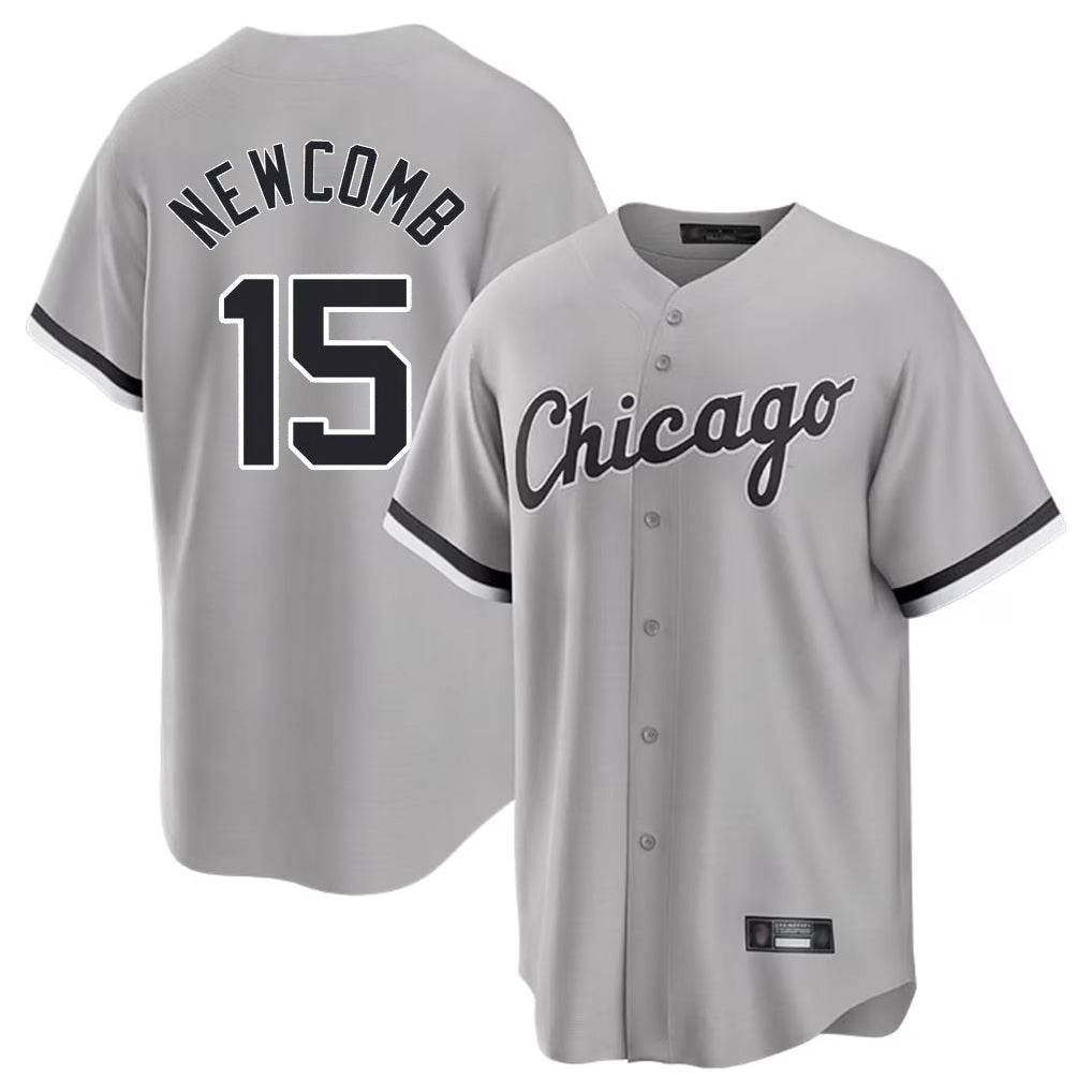 STECN C.White Sox #15 Sean Newcomb Player Gray Home Game Stitched Jerseys