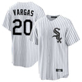 STECN C.White Sox #20 Miguel Vargas Player White Stripe Home Game Stitched Jerseys