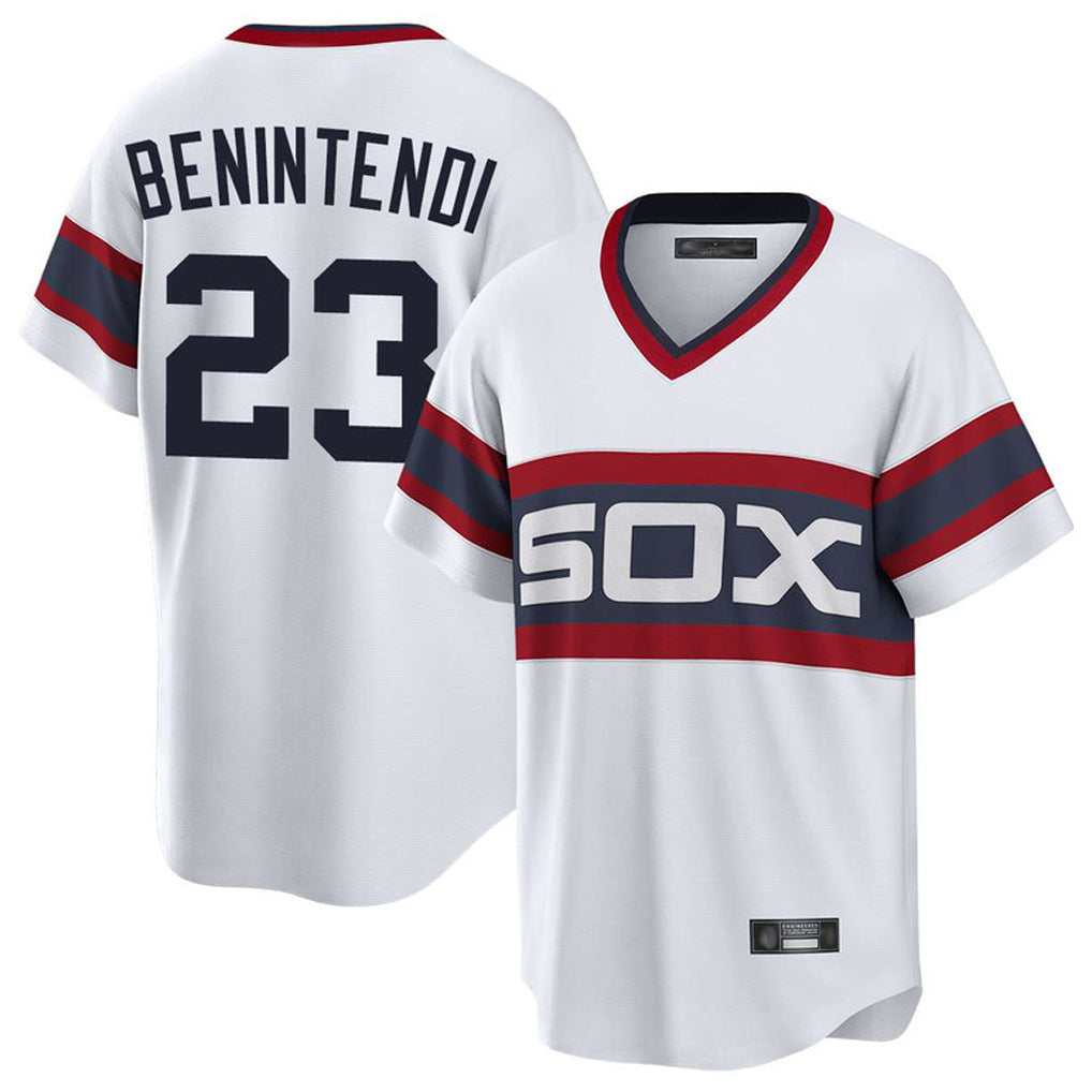 STECN C.White Sox #23 Andrew Benintendi Player White T-shirt Home Game Stitched Jerseys