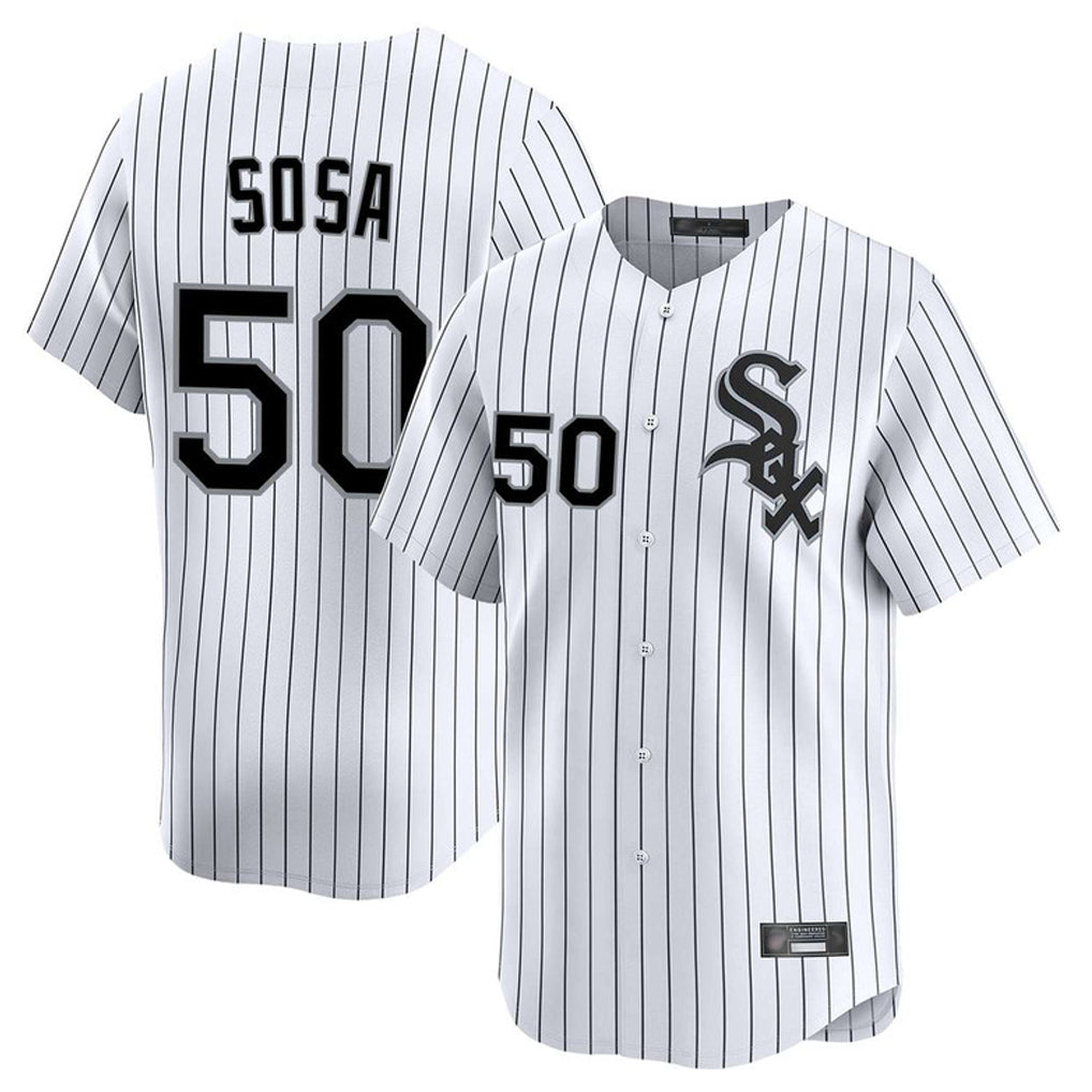 STECN C.White Sox #50 Lenyn Sosa Player White Stripe Limited Home Stitched Jerseys