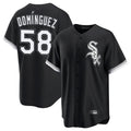 STECN C.White Sox #58 Seranthony Dom¡§anguez Player Black Home Game Stitched Jerseys