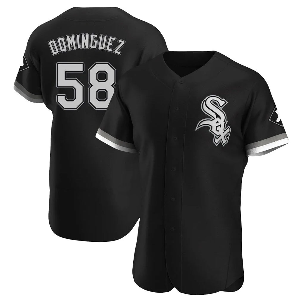 STECN C.White Sox #58 Seranthony Dom¡§anguez Player Black Limited Elite Home Stitched Jerseys