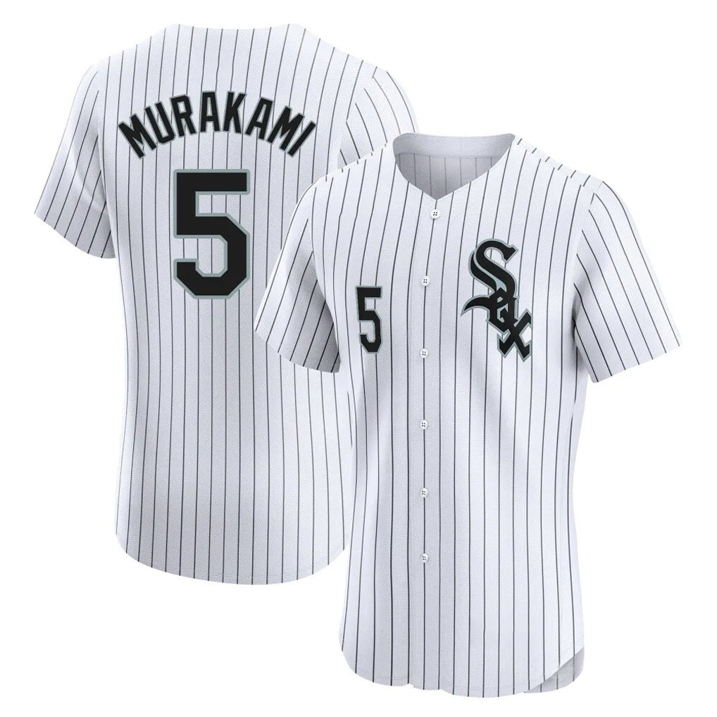 STECN C.White Sox #5 Munetaka Murakami Player White Stripe Limited Elite Home Stitched Jerseys