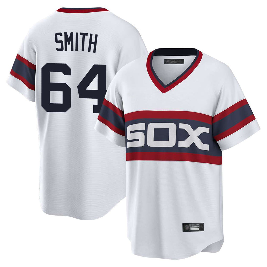 STECN C.White Sox #64 Shane Smith Player White T-shirt Home Game Stitched Jerseys