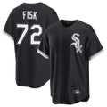 STECN C.White Sox #72 Carlton Fisk Player Black Home Game Stitched Jerseys
