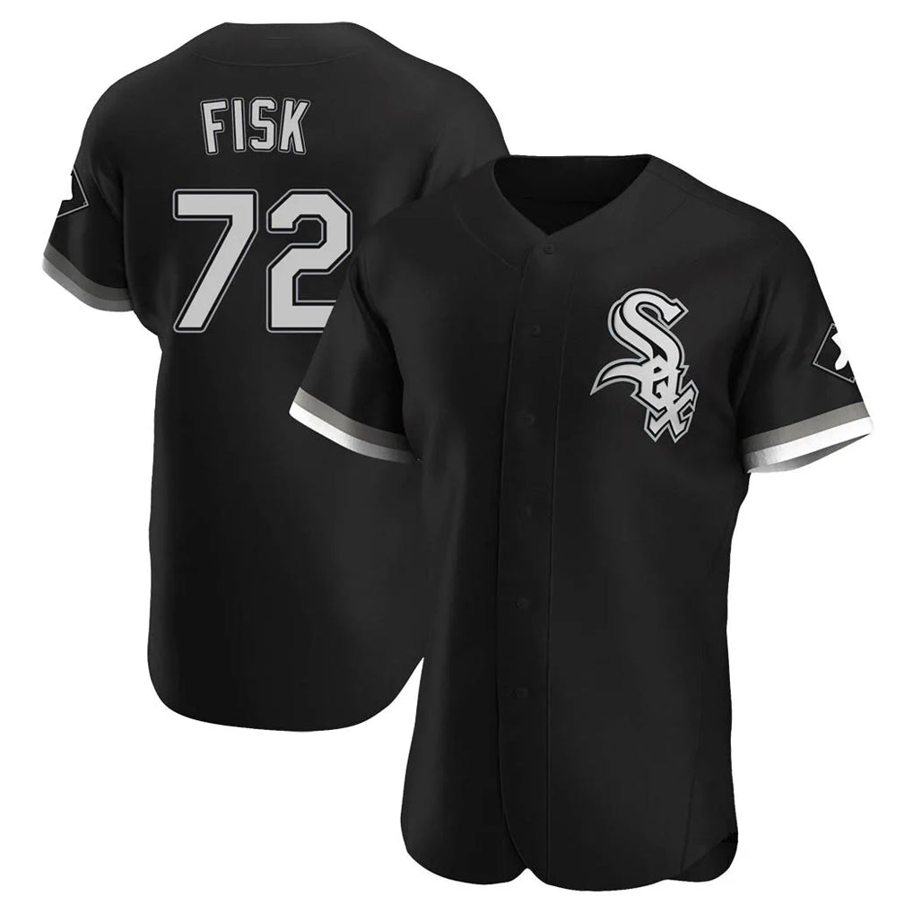 STECN C.White Sox #72 Carlton Fisk Player Black Limited Elite Home Stitched Jerseys