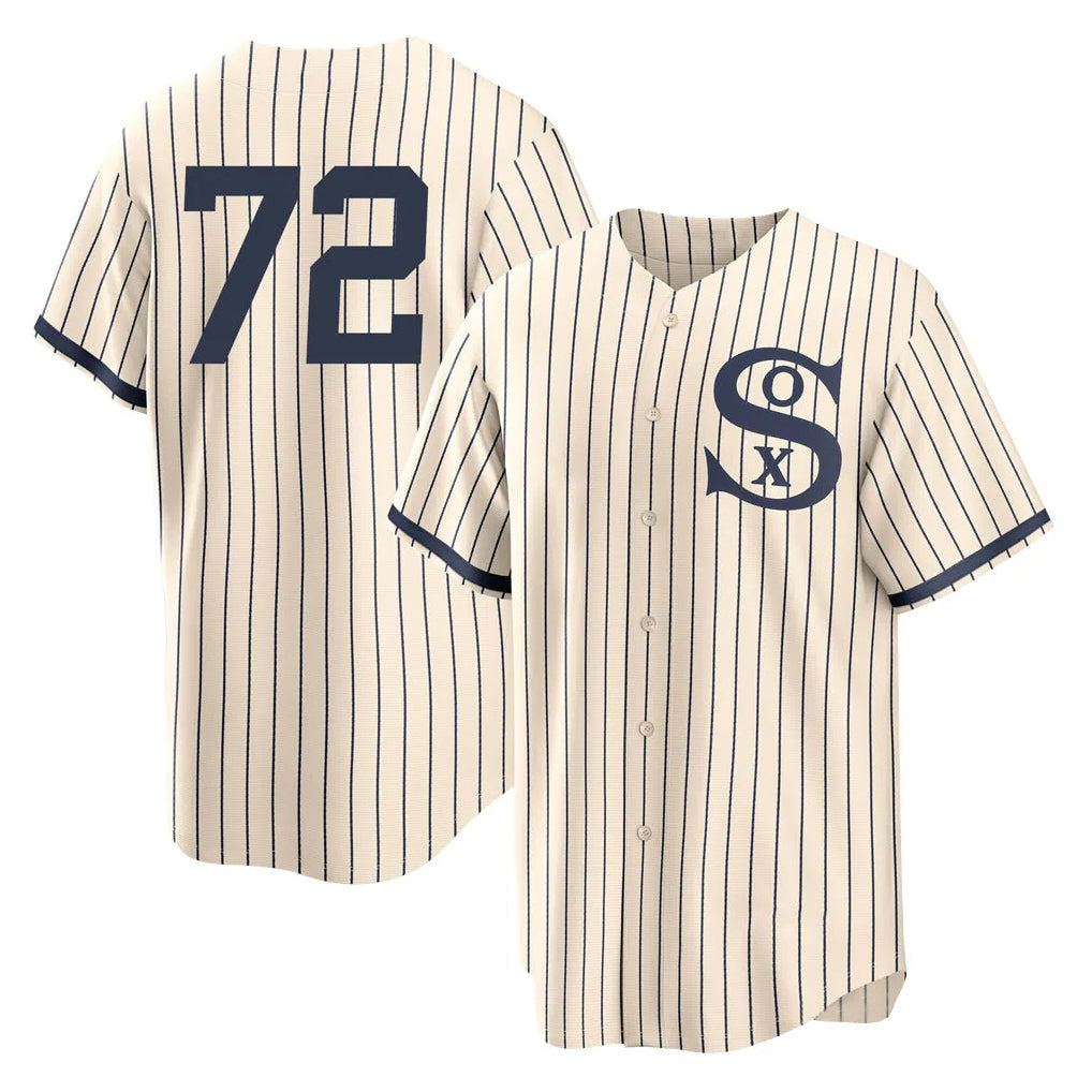 STECN C.White Sox #72 Carlton Fisk Player Cream Field of Dreams Home Game Stitched Jerseys