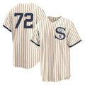 STECN C.White Sox #72 Carlton Fisk Player Cream Field of Dreams Home Game Stitched Jerseys