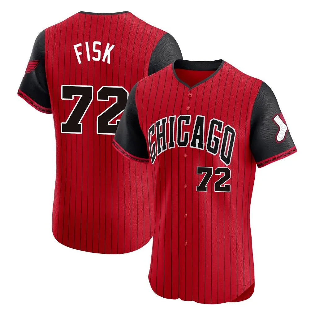 STECN C.White Sox #72 Carlton Fisk Player Red City Connect Limited Elite Home Stitched Jerseys