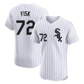 STECN C.White Sox #72 Carlton Fisk Player White Stripe Limited Elite Home Stitched Jerseys
