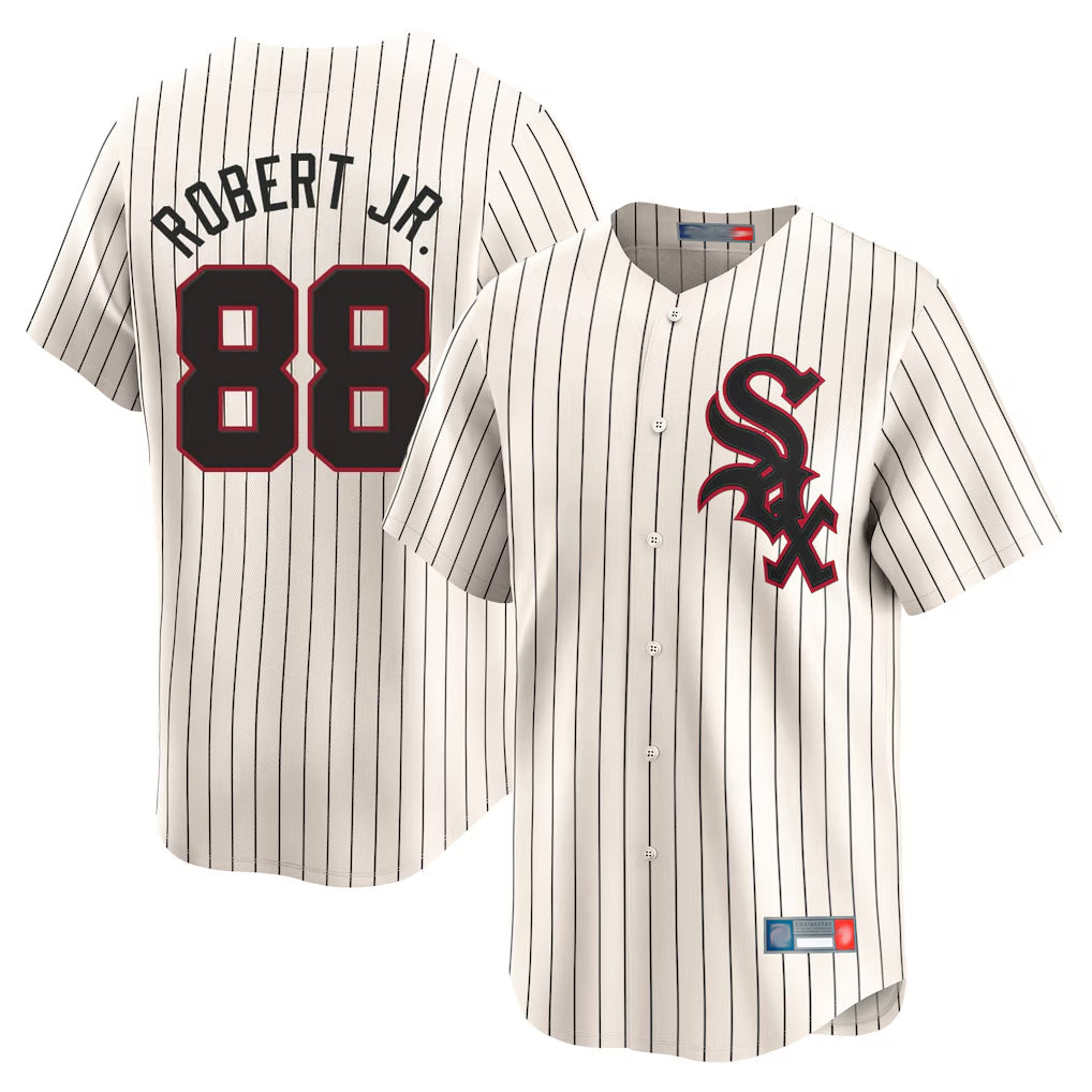 STECN C.White Sox #88 Luis Robert Jr Player Cream Cooperstown Collection Limited Home Stitched Jerseys