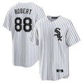 STECN C.White Sox #88 Luis Robert Jr Player White Stripe Home Game Stitched Jerseys