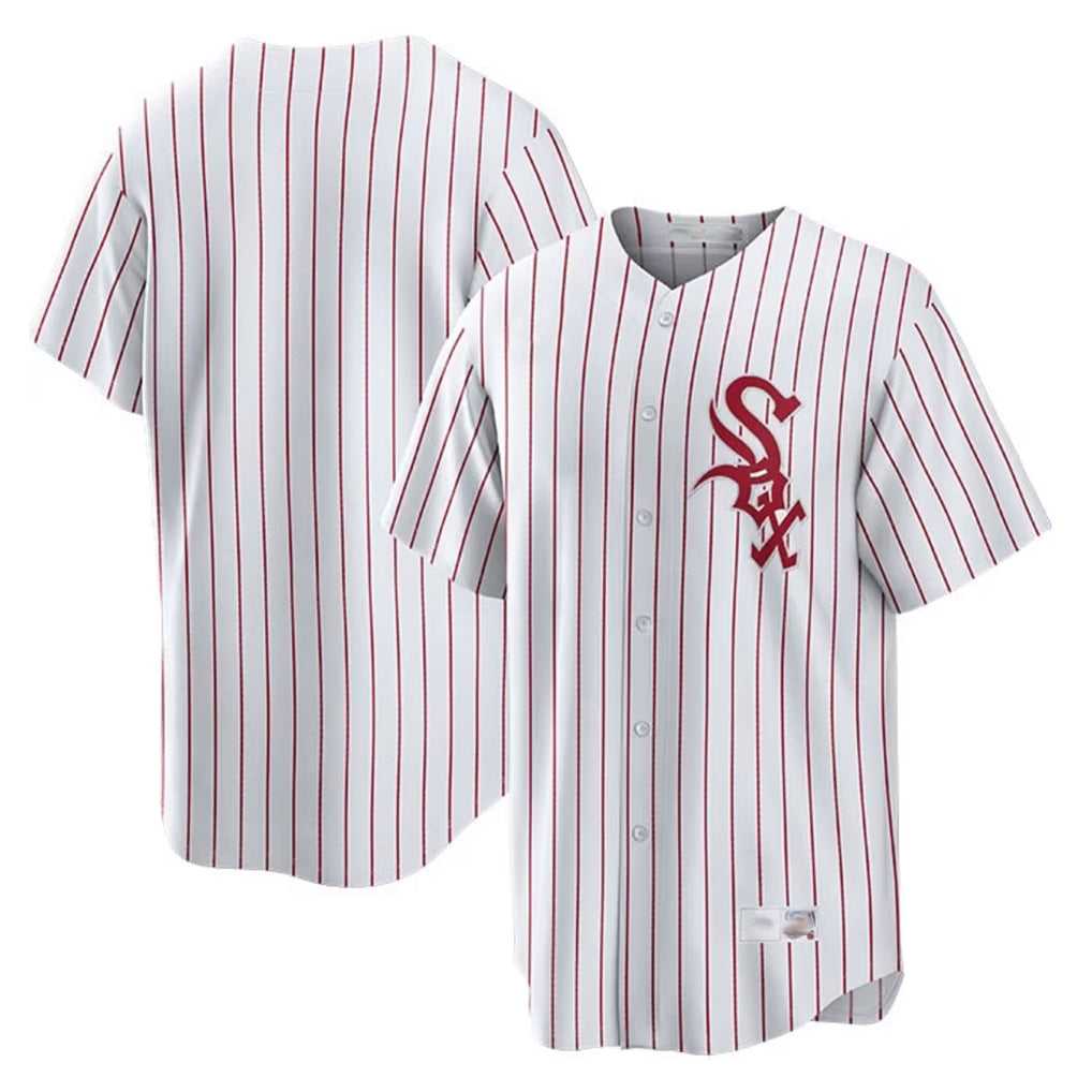 STECN C.White Sox ## White Sox Blank Player Red Stripe White Home Game Stitched Jerseys