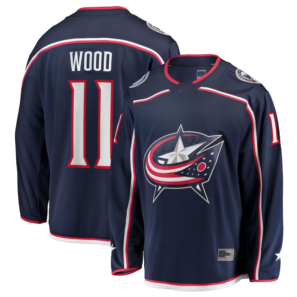 STECN CB.Jackets #11 Miles Wood Navy Home Breakaway Jersey