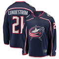 STECN CB.Jackets #21 Isac Lundestrom Navy Home Breakaway Jersey
