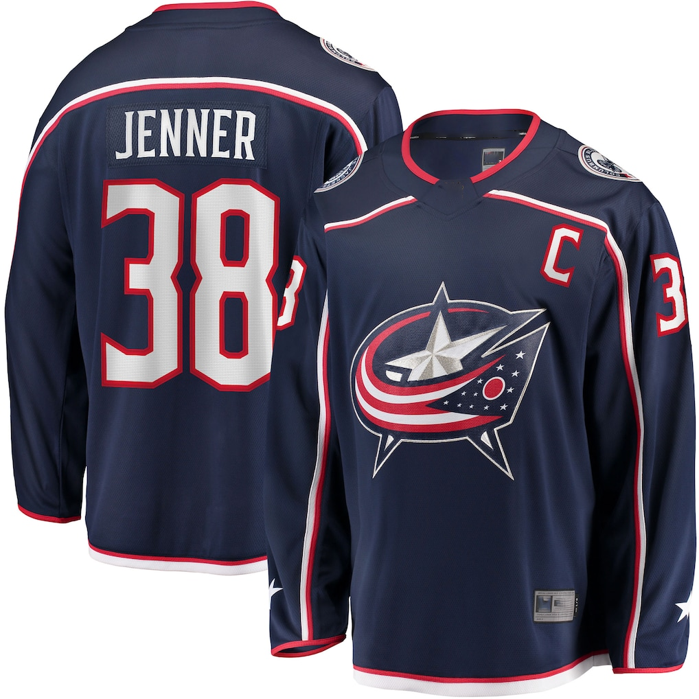 STECN CB.Jackets #34 Cole Sillinger Navy Home Breakaway Player Jersey