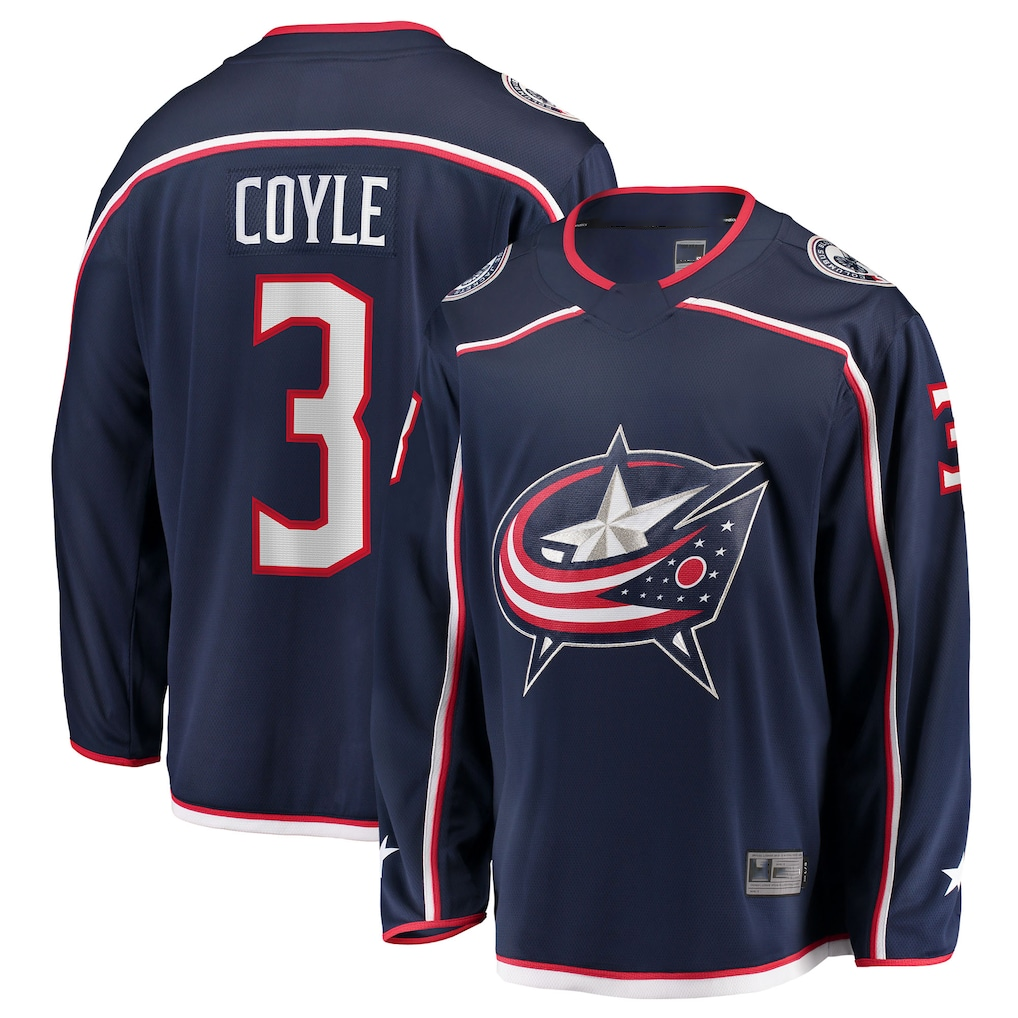 STECN CB.Jackets #3 Charlie Coyle Navy Home Breakaway Jersey
