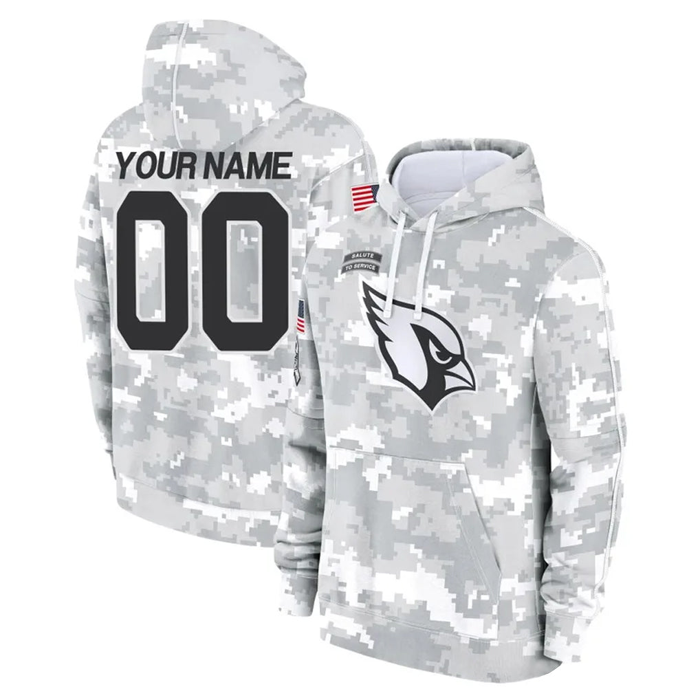STECN Custom A.Cardinals Arctic Camo Salute to Service Limited Hoodie Any Name & Numbers Stitched Jerseys