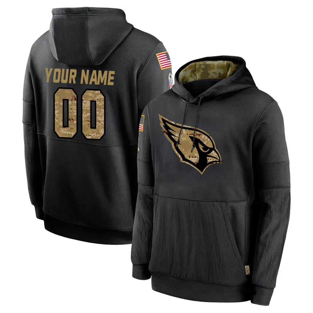 STECN Custom A.Cardinals Black Salute to Service Hoodies Any Name & Numbers Stitched Jerseys