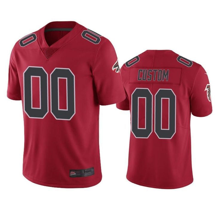 STECN Custom A.Falcons Red Color Rush Limited Stitched Jerseys
