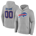 STECN Custom B.Bills Gray Team Authentic Personalized Name & Number Hoodie Stitched Jerseys