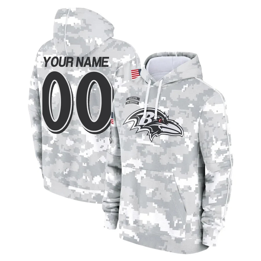 STECN Custom B.Ravens Black Pullover Hoodie Any Name & Numbers Stitched Jerseys
