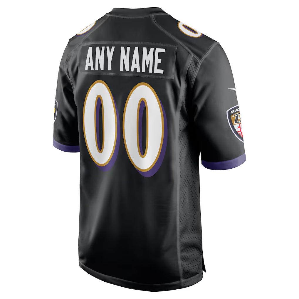 STECN Custom B.Ravens Black Alternate Home Game Any Name & Numbers Stitched Jerseys