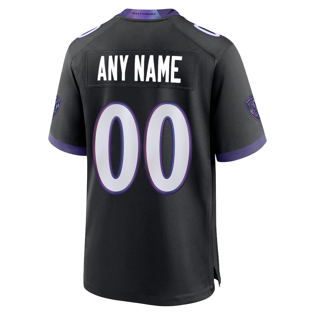 STECN Custom B.Ravens Black Home Game Any Name & Numbers Stitched Jerseys