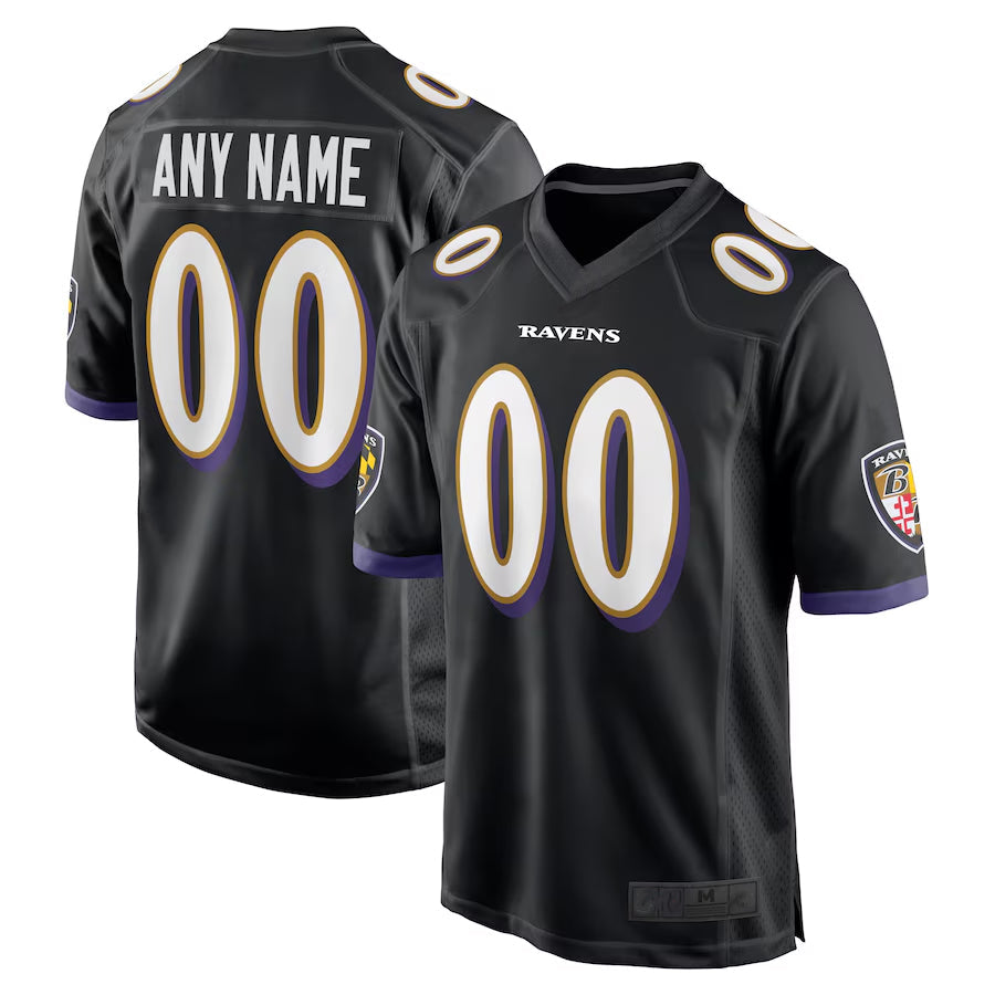 STECN Custom B.Ravens Black Home Game Stitched Jerseys