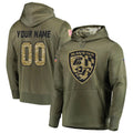 STECN Custom B.Ravens Olive Salute to Service Pullover Hoodie Any Name & Numbers Stitched Jerseys
