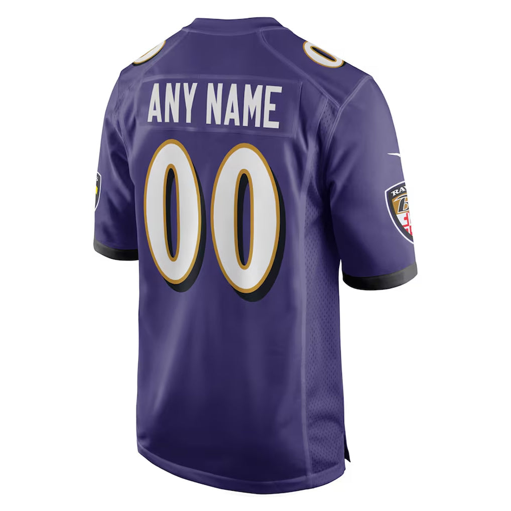 STECN Custom B.Ravens Purple Alternate Home Game Any Name & Numbers Stitched Jerseys