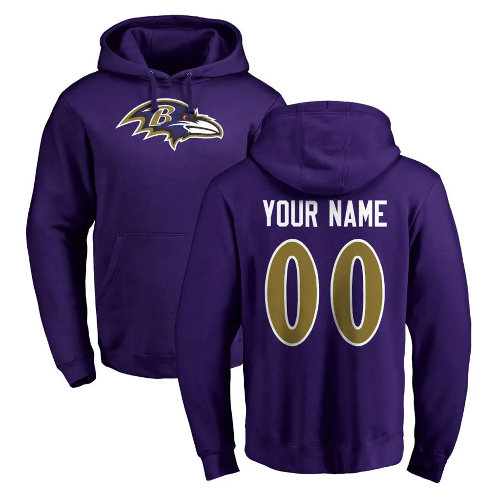 STECN Custom B.Ravens Purple Salute to Service Pullover Hoodie Any Name & Numbers Stitched Jerseys