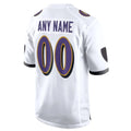 STECN Custom B.Ravens White Alternate Home Game Any Name & Numbers Stitched Jerseys