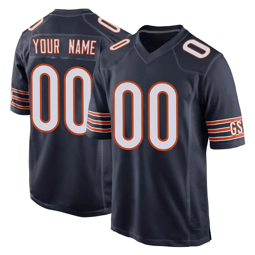 STECN Custom C.Bears Navy Home Game Any Name & Numbers Stitched Jerseys